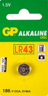 5 stuks GP Alkaline Knoopcellen type: LR 43, V 12 GA en D 186 A