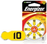 Energizer 10 hoortoestel batterijen type 10 geel