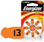 Energizer 13 hoortoestel batterijen type 13 oranje
