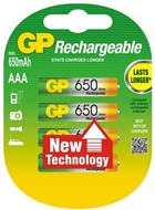 GP 650 mAh AAA oplaadbare batterijen