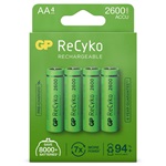 GP 2600 mAh ReCyKo AA oplaadbare batterijen type penlite