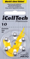 iCellTech 10 DS hoortoestel batterijen type 10 geel