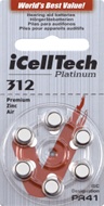 iCelltech 312 DS hoortoestel batterijen type 312 bruin