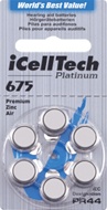 iCelltech 675 DS hoortoestel batterijen type 675 blauw