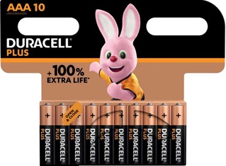 Duracell plus AAA 10 pack 100% LR03