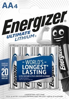 energizer lithium LR6 aa 4 pack
