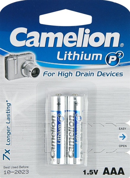 apotheek Activeren Sleutel 2 stuks Camelion lithium AAA batterijen 1200 mAh | BatterijTotaal.nl