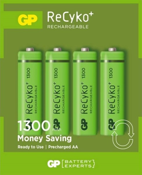 voorkant doel sieraden GP ReCyKo 1300 mAh AA oplaadbare batterijen | BatterijTotaal.nl