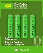 GP 650 mAh AAA oplaadbare batterijen