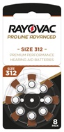 Rayovac 312 Proline Advanced hoorbatterijen type 312 bruin met 8! batterijen