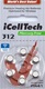 iCelltech 312 DS hoortoestel batterijen type 312 bruin